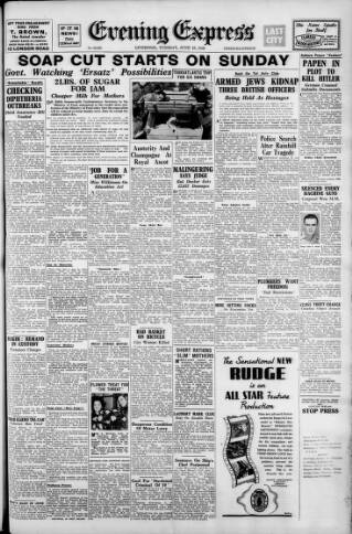 cover page of Liverpool Evening Express published on June 18, 1946