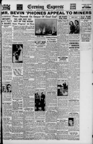 cover page of Liverpool Evening Express published on June 18, 1949
