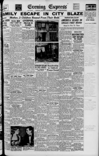 cover page of Liverpool Evening Express published on September 17, 1949