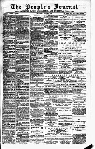 cover page of Aberdeen People's Journal published on March 19, 1881