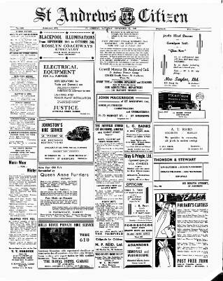 cover page of St. Andrews Citizen published on September 17, 1949