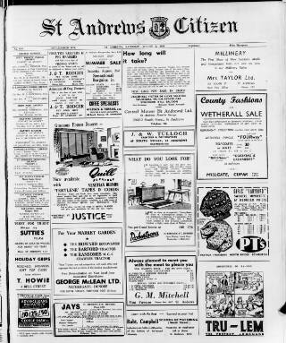 cover page of St. Andrews Citizen published on August 2, 1958
