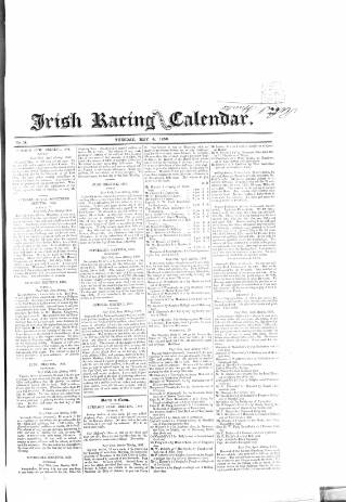 cover page of Irish Racing Book and Sheet Calendar published on May 4, 1858