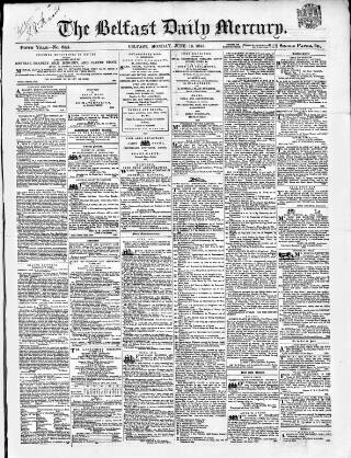 cover page of Belfast Mercury published on June 18, 1855
