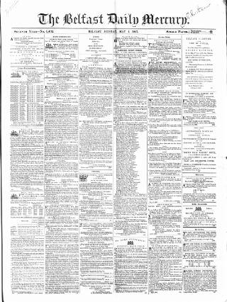 cover page of Belfast Mercury published on May 4, 1857
