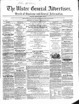 cover page of Ulster General Advertiser published on March 19, 1859