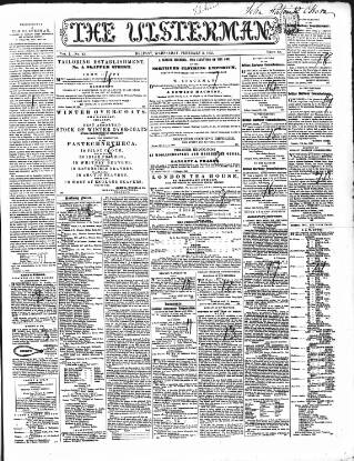 cover page of Ulsterman published on February 2, 1853
