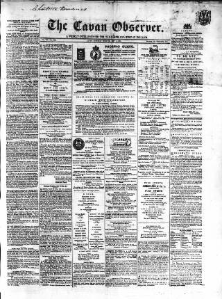 cover page of Cavan Observer published on May 2, 1863