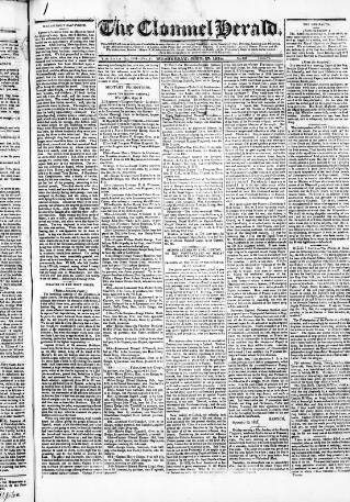 cover page of Clonmel Herald published on September 17, 1828