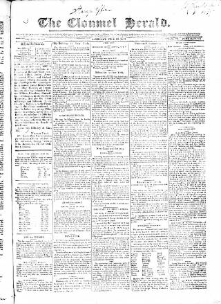 cover page of Clonmel Herald published on June 18, 1831