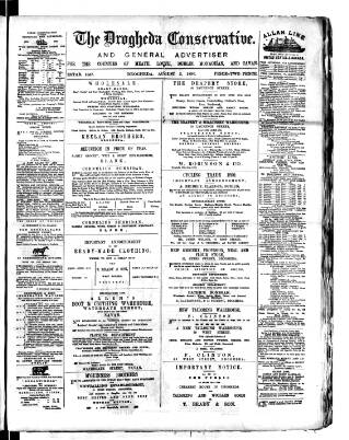 cover page of Drogheda Conservative published on August 2, 1890