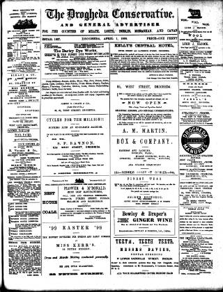 cover page of Drogheda Conservative published on April 1, 1899