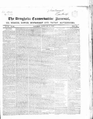 cover page of Drogheda Conservative Journal published on February 2, 1839