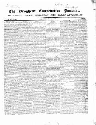 cover page of Drogheda Conservative Journal published on May 4, 1839