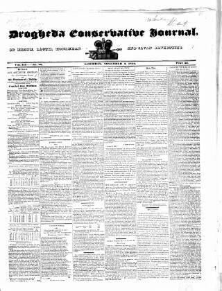 cover page of Drogheda Conservative Journal published on November 2, 1839