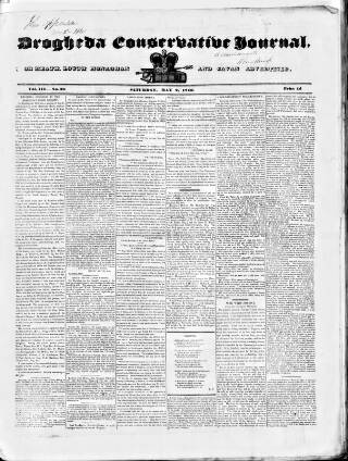 cover page of Drogheda Conservative Journal published on May 2, 1840