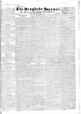 cover page of Drogheda Journal, or Meath & Louth Advertiser published on April 1, 1837