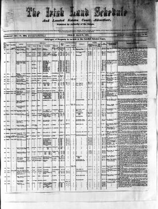 cover page of Allnut's Irish Land Schedule published on March 4, 1867