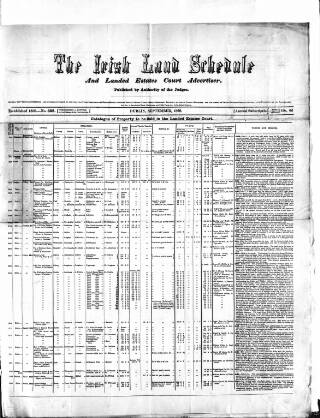 cover page of Allnut's Irish Land Schedule published on September 6, 1869