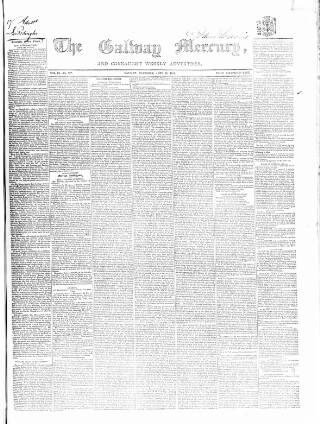 cover page of Galway Mercury published on June 18, 1853