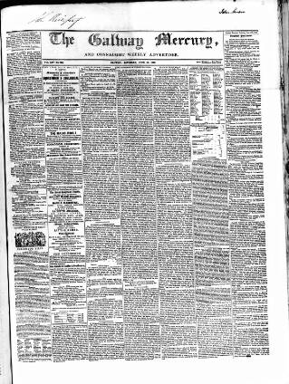 cover page of Galway Mercury published on June 18, 1859