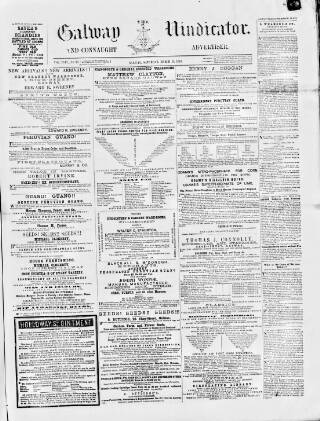 cover page of Galway Vindicator published on March 19, 1870