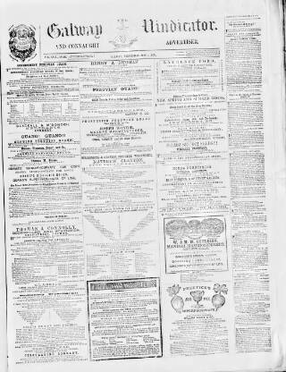 cover page of Galway Vindicator published on May 4, 1870
