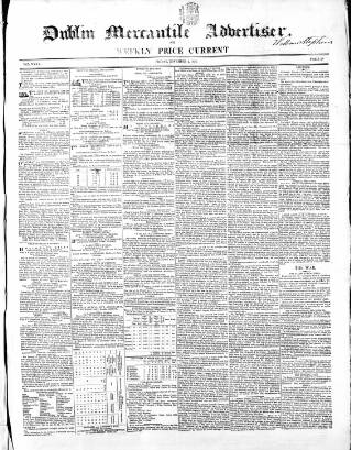 cover page of Dublin Mercantile Advertiser published on November 2, 1855