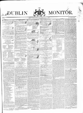 cover page of Dublin Monitor published on September 17, 1839