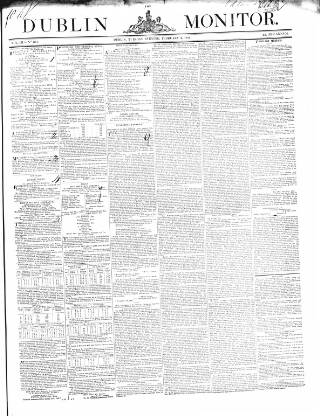 cover page of Dublin Monitor published on February 2, 1841