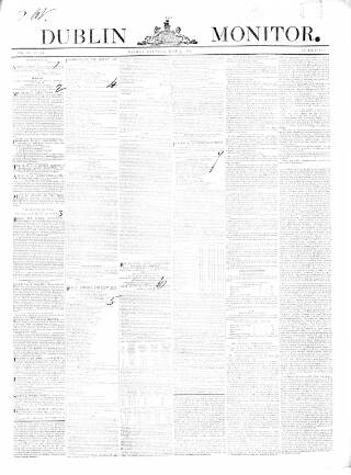 cover page of Dublin Monitor published on May 2, 1845