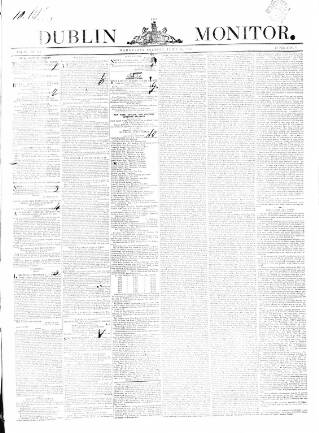 cover page of Dublin Monitor published on June 18, 1845