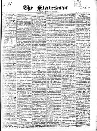 cover page of Statesman and Dublin Christian Record published on February 2, 1844