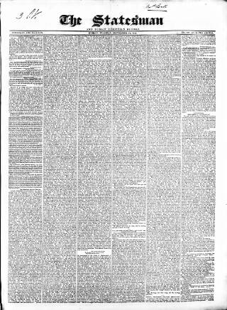 cover page of Statesman and Dublin Christian Record published on September 17, 1844