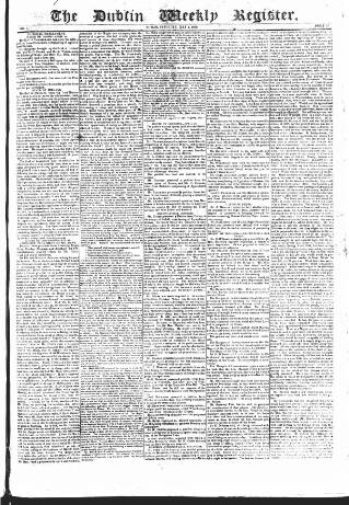 cover page of Dublin Weekly Register published on May 4, 1822