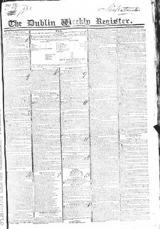 cover page of Dublin Weekly Register published on August 11, 1827