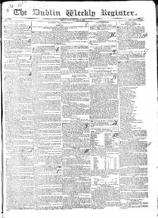 cover page of Dublin Weekly Register published on June 18, 1836