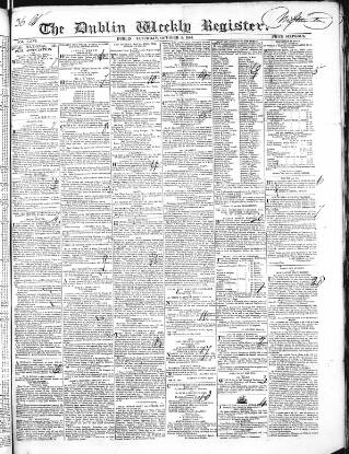 cover page of Dublin Weekly Register published on October 5, 1844