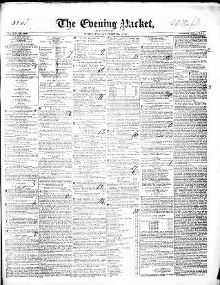 cover page of Dublin Evening Packet and Correspondent published on February 2, 1841
