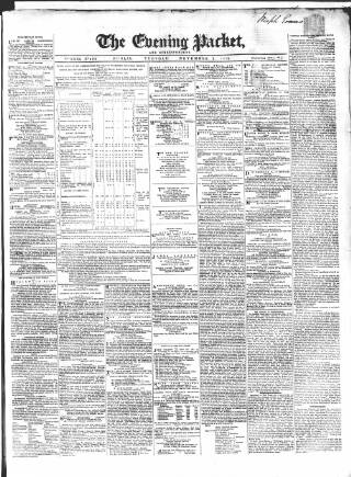 cover page of Dublin Evening Packet and Correspondent published on November 2, 1858