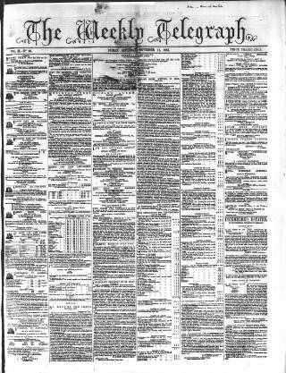 cover page of Catholic Telegraph published on September 17, 1853