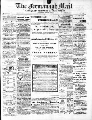cover page of Enniskillen Chronicle and Erne Packet published on June 18, 1885