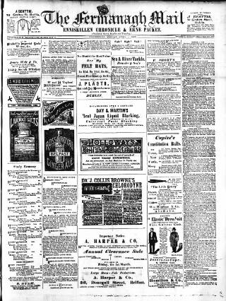 cover page of Enniskillen Chronicle and Erne Packet published on April 1, 1889
