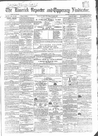 cover page of Limerick Reporter published on November 2, 1860