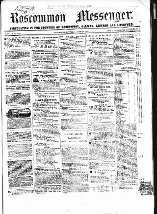 cover page of Roscommon Messenger published on June 18, 1864