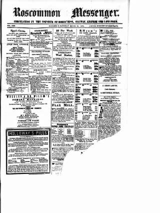 cover page of Roscommon Messenger published on March 19, 1870