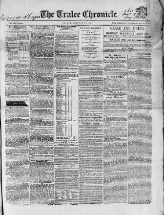 cover page of Tralee Chronicle published on February 2, 1855