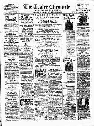 cover page of Tralee Chronicle published on September 17, 1875