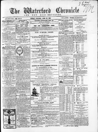 cover page of Waterford Chronicle published on June 18, 1869
