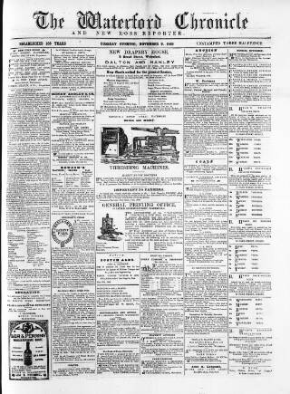 cover page of Waterford Chronicle published on November 2, 1869